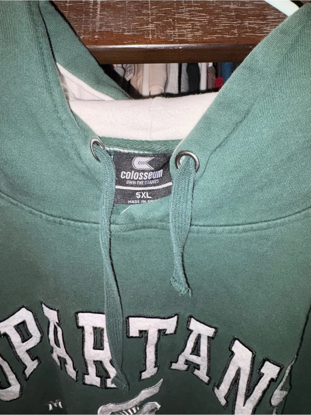 Colosseum Michigan State Green and White Crewneck Sweater